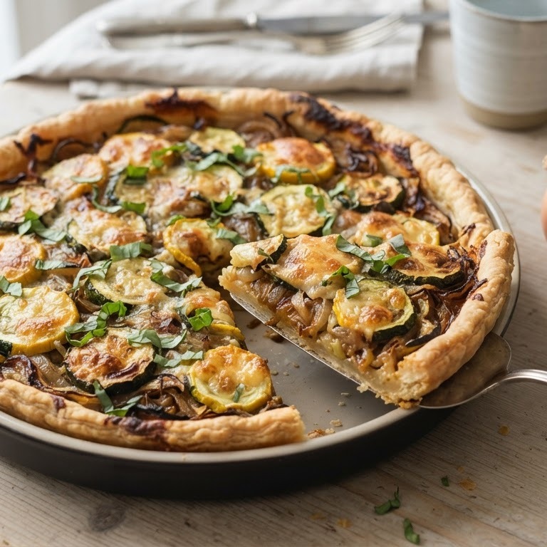 Courgette-uientaart recept