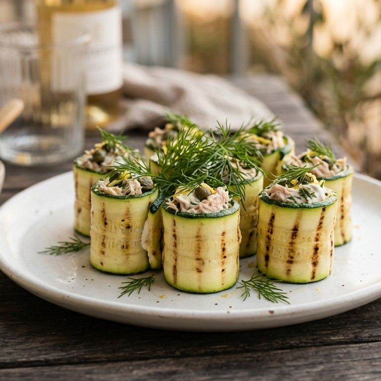 Courgetterolletjes gevuld met tonijn recept