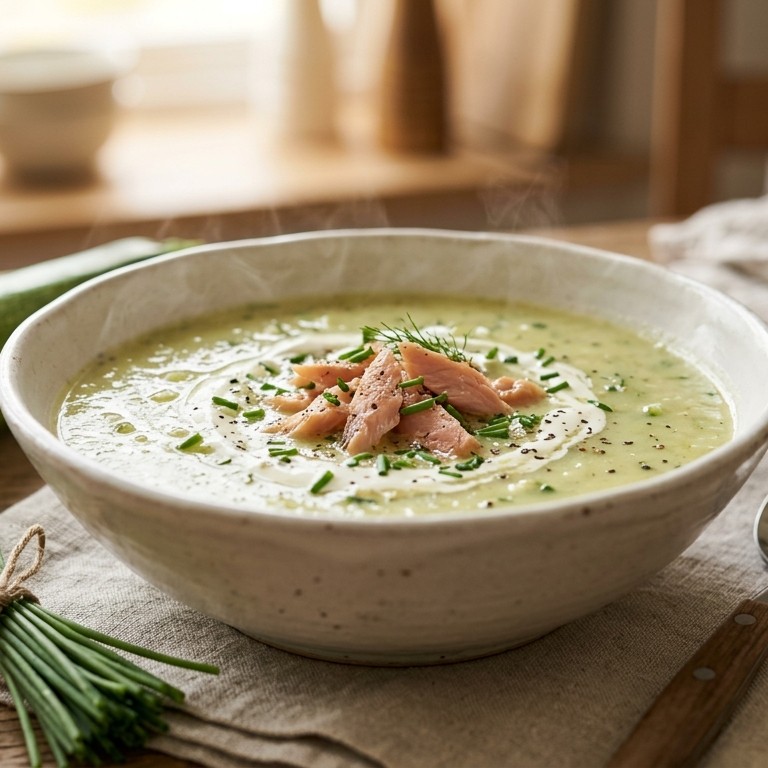 Courgettesoep met gerookte forel recept