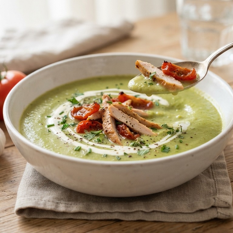 Courgettesoep met gerookte kip (koolhydraat-arm) recept