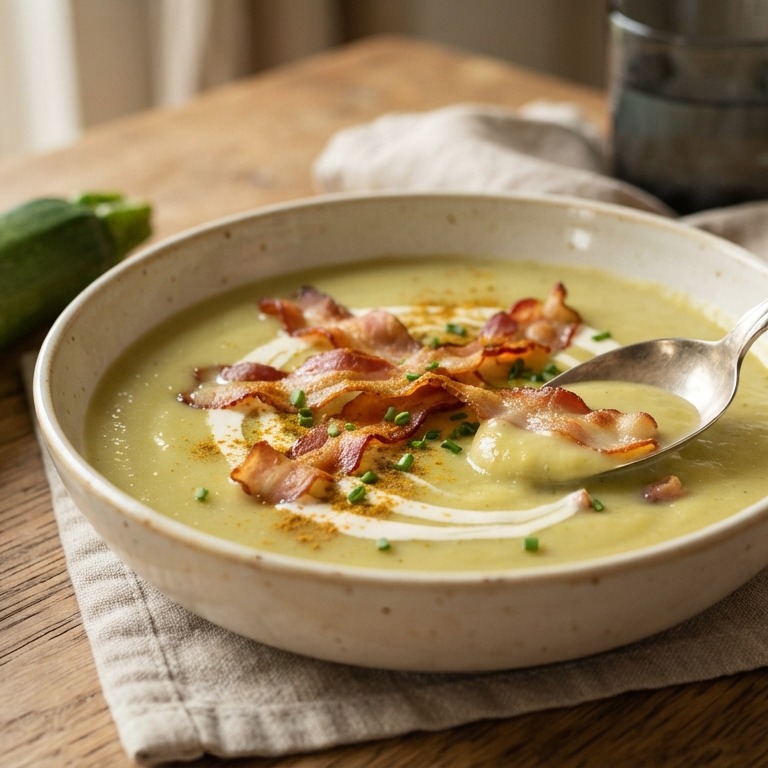 Courgettesoep met katenspek recept
