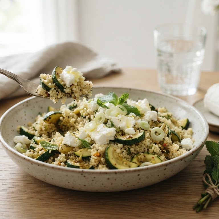 Couscous met courgettes en geitenkaas recept