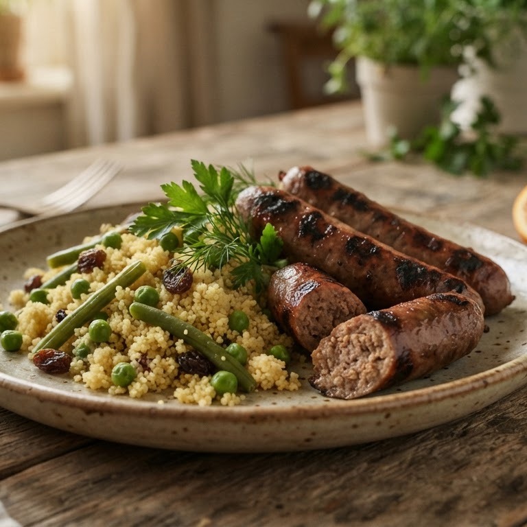 Couscous met gegrilde worstjes recept