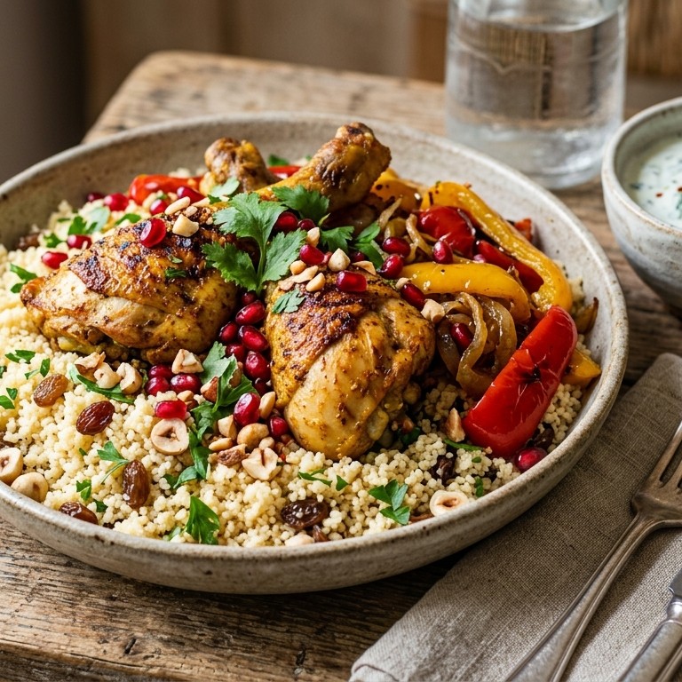 Couscous met kip en heerlijke frisse saus recept
