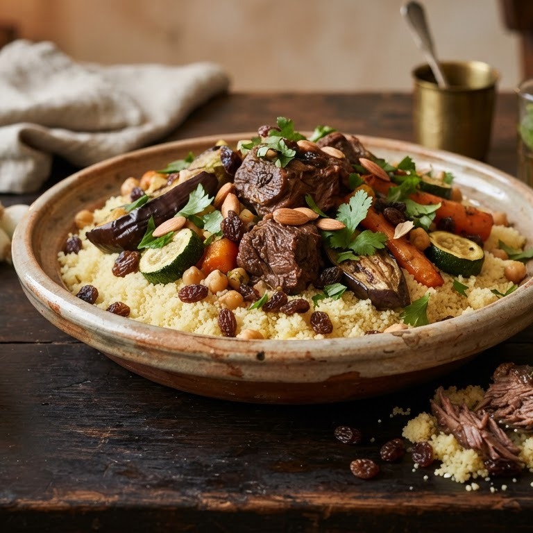 Couscous met riblappen en verse groenten recept