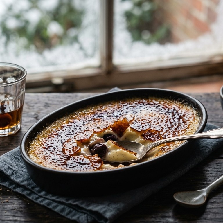 Crème brûleé met kersen en rum recept