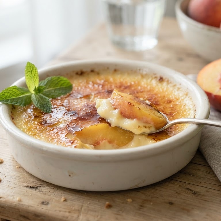 Crème brulée met perziken recept