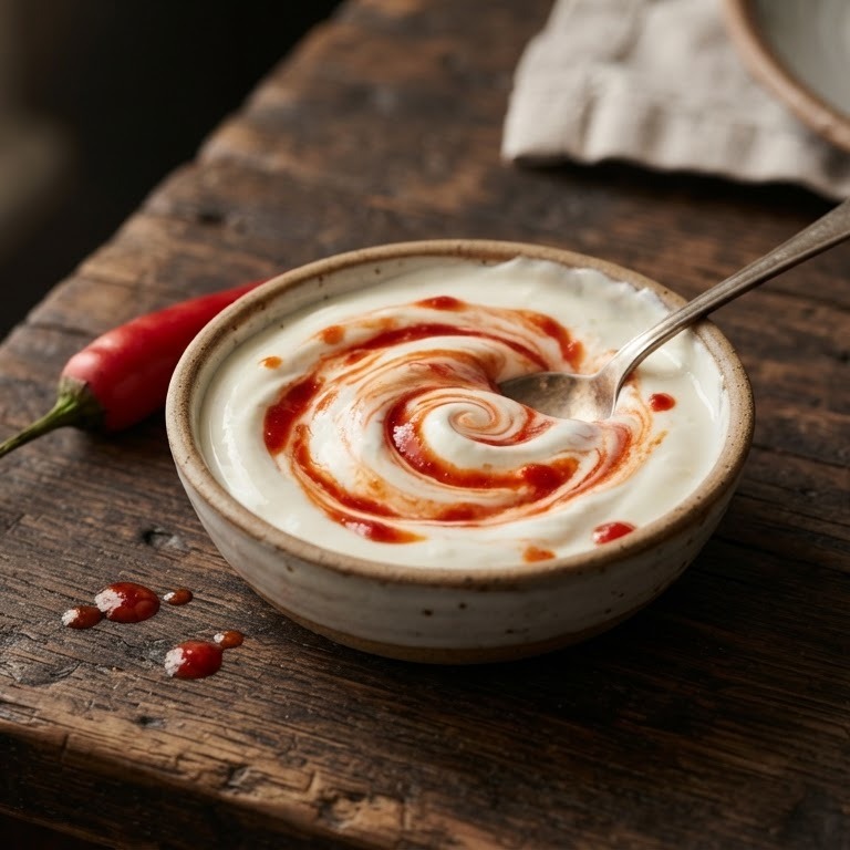 Creme fraiche met chilisaus recept