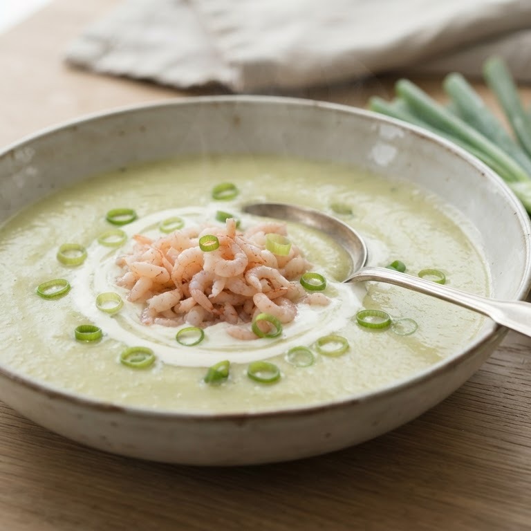 Creme van lenteui met Hollandse garnalen recept
