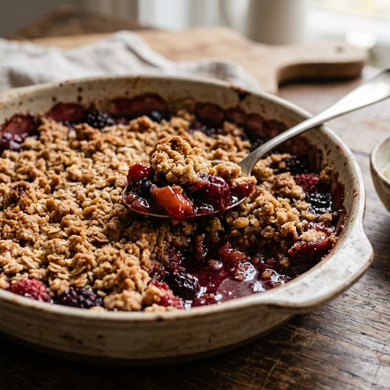 Crispy fruit crumble recept