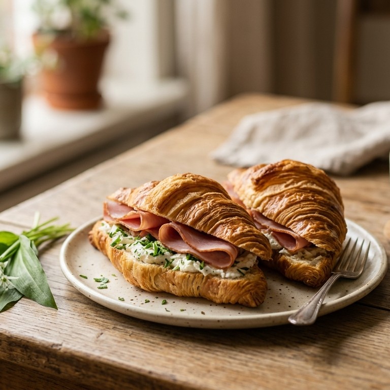 Croissants met Mon Chou en schouderham recept