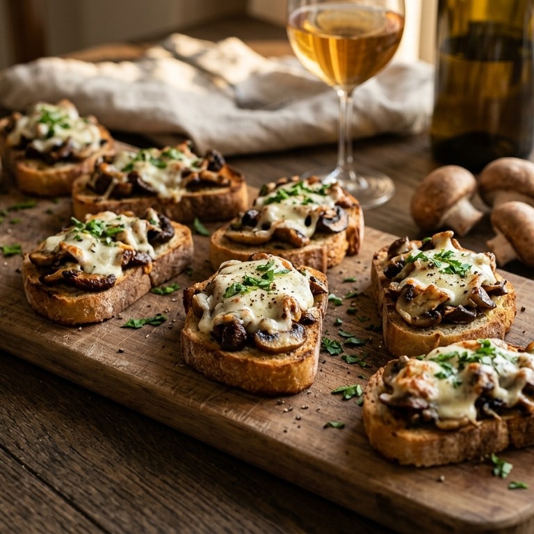 Crostini met champignons en mozzarella recept