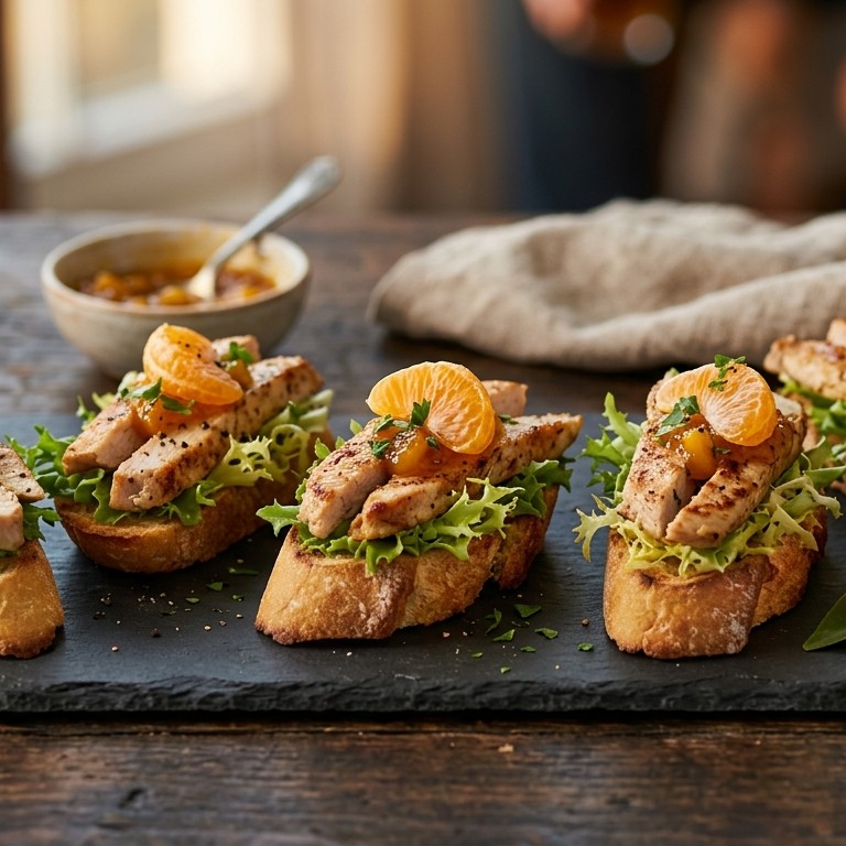 Crostini met kalkoen en mandarijntjes recept