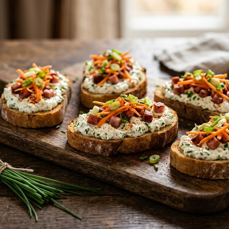 Crostini met kruidenkwark recept