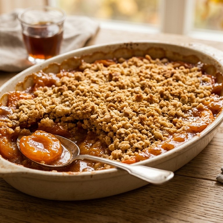 Crumble met abrikozen en caramel recept