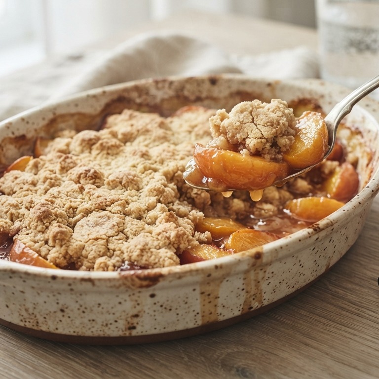 Crumble met nectarines of perziken recept