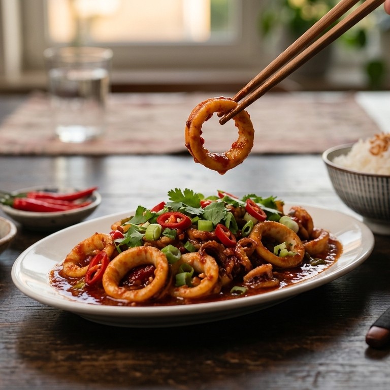 Cumi cabe serpih (gebakken inktvis in saus) recept