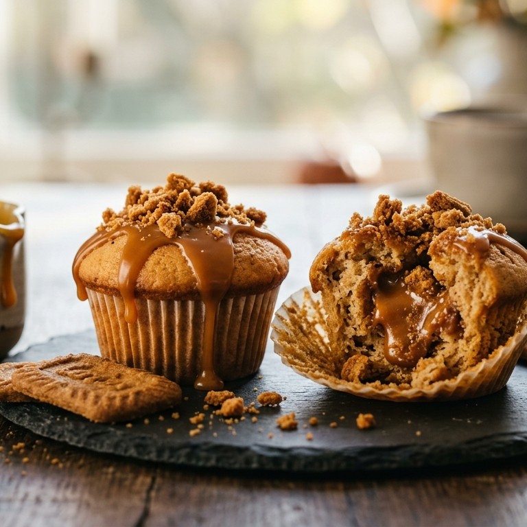 Cupcakes met karamel en bastognekoekjes recept