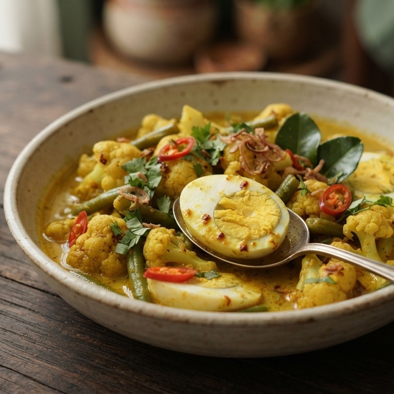 Curry met ei en bloemkool recept