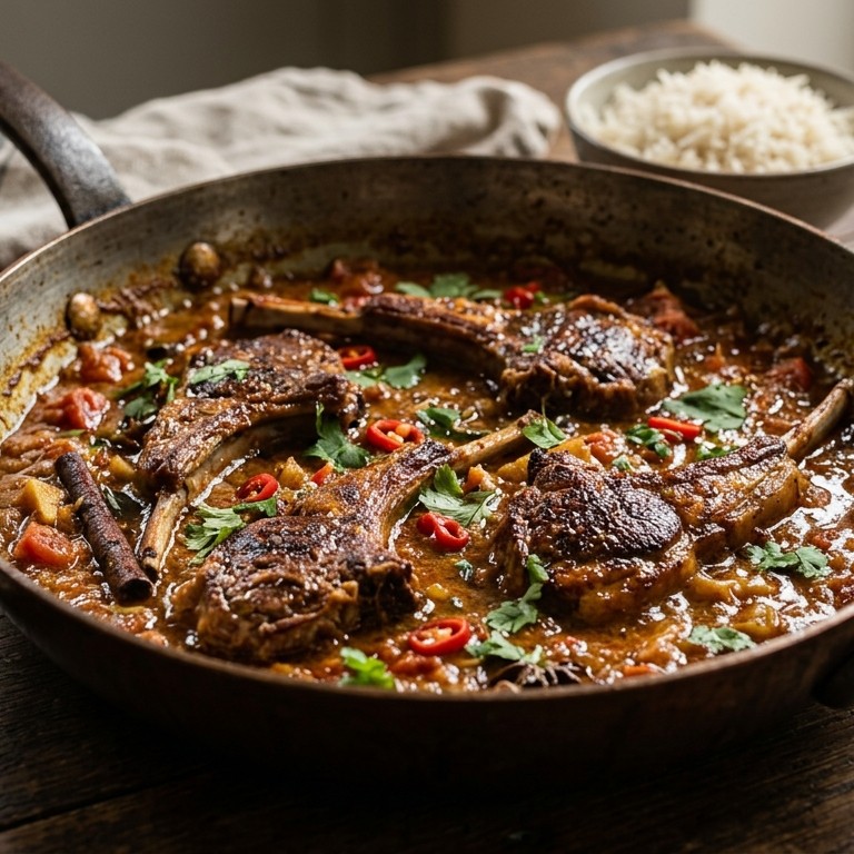 Curry met lamskoteletjes recept