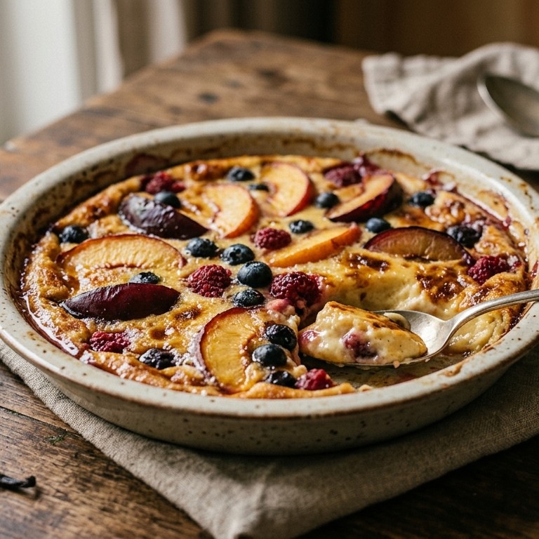 Custard met vers fruit uit de oven recept