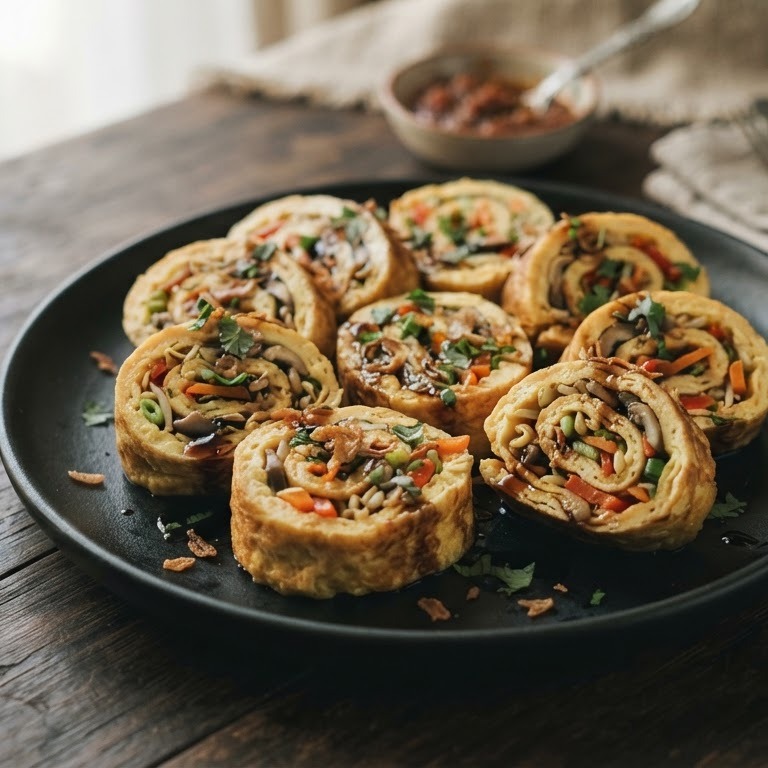 Dadar Tjampoer (gevulde omelet) recept