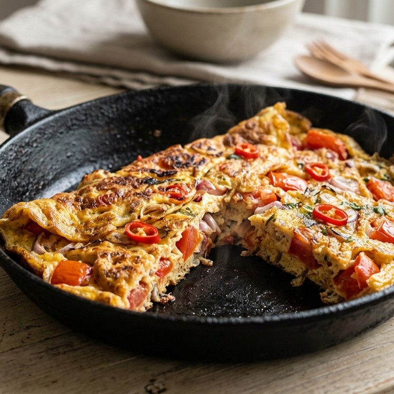 Dadar tomat (pittige omelet met tomaat) recept