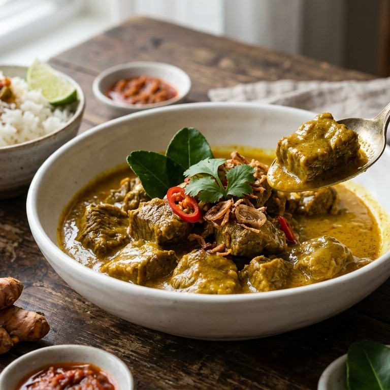 Daging koening (rundvlees in milde kerriesaus) recept