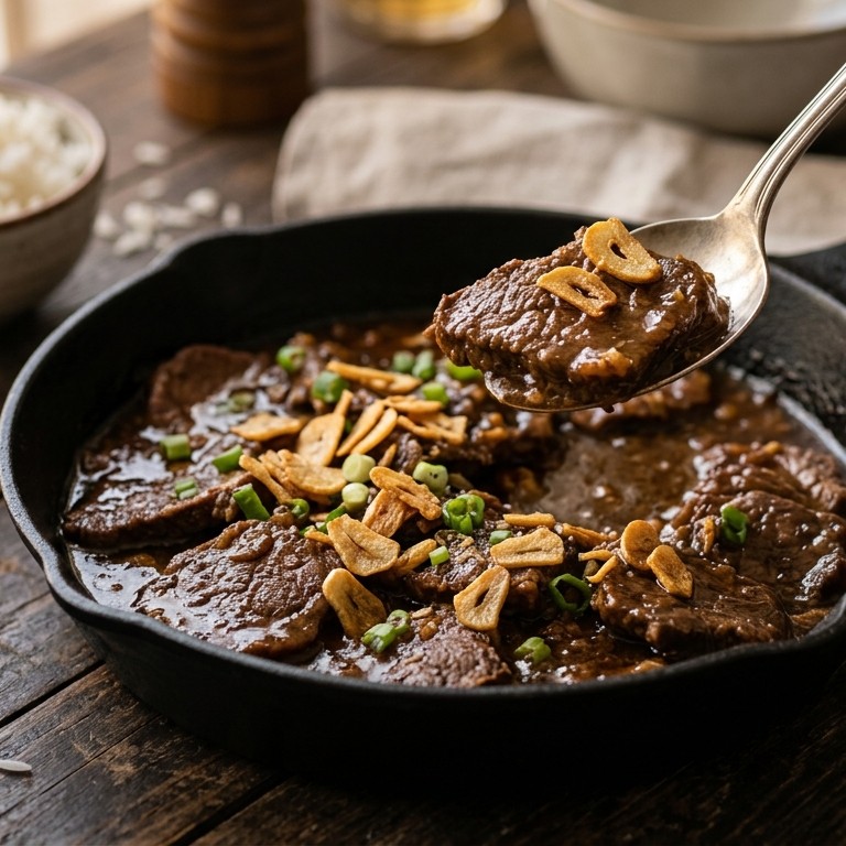 Daging madura (gestoofde runderlappen in knoflook) recept