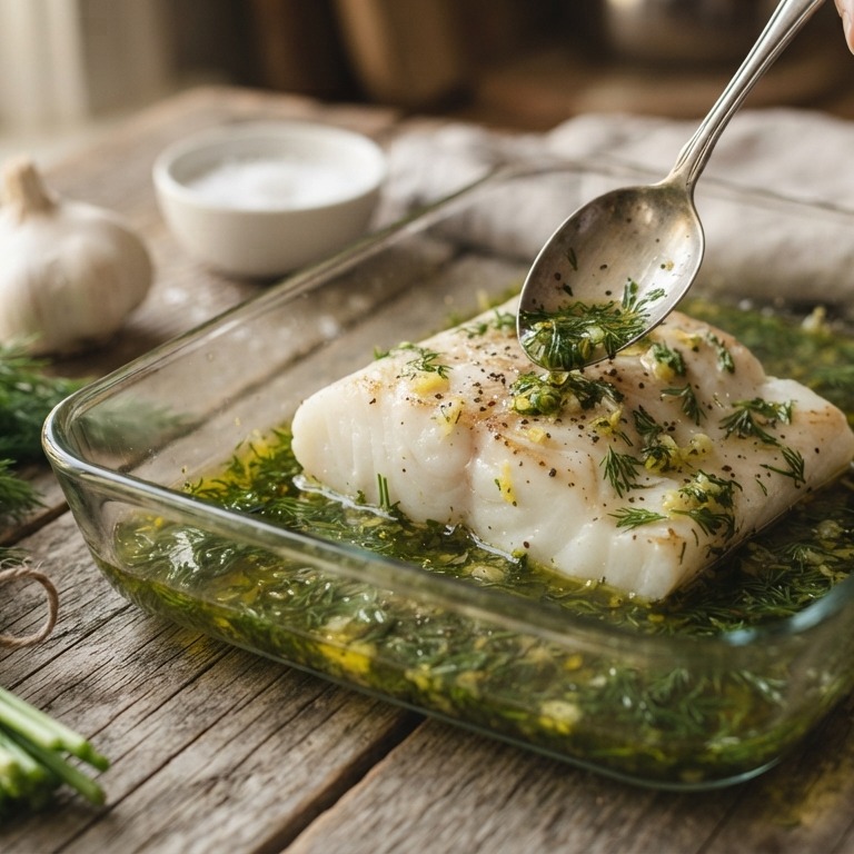 Dille-citroenmarinade (voor vis) recept