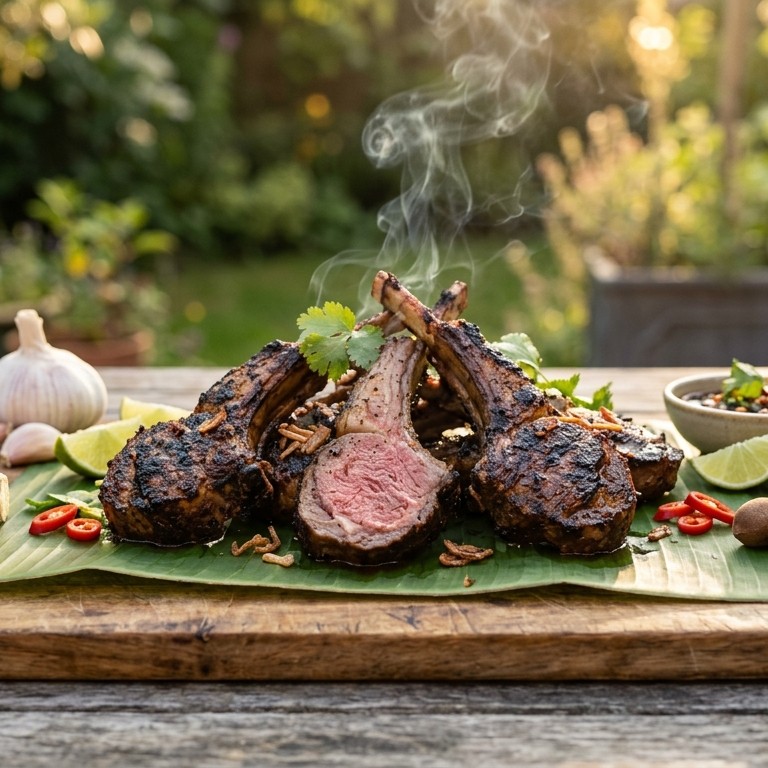 Domba Bakar (Geroosterde lamskoteletjes) recept
