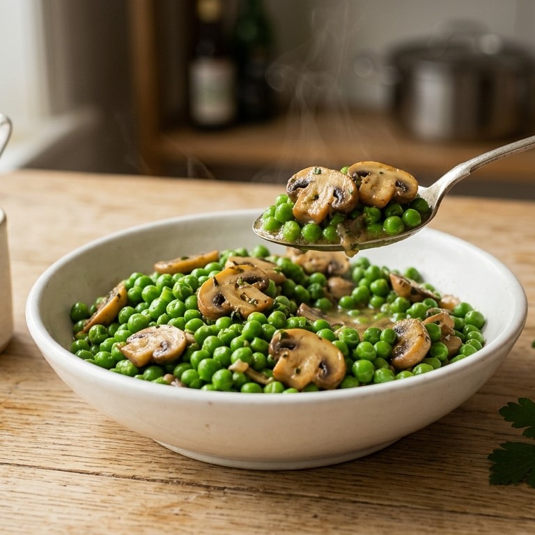 Doperwten met champignons recept