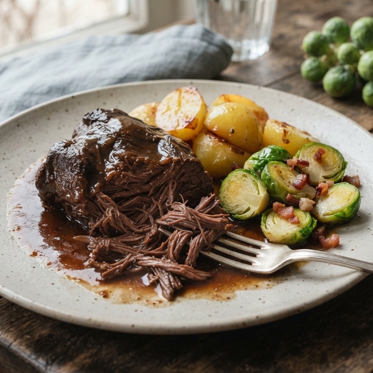 Draadjesvlees met opperdoes en spruitjes recept