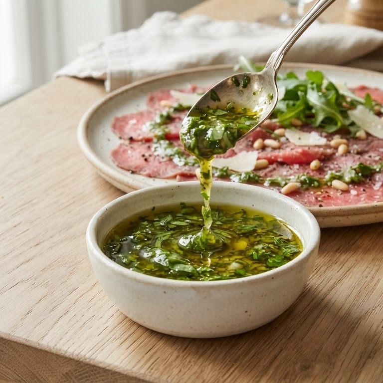 Dressing voor carpaccio recept