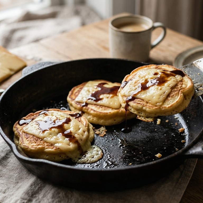 Drie- in- de- pan met kaas en stroop recept