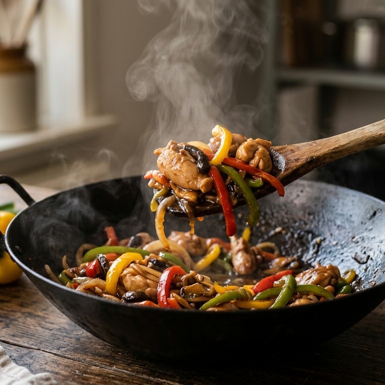 Drie- kleuren paprika kip recept