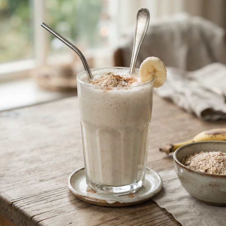 Drinkontbijt met banaan en haverzemelen recept