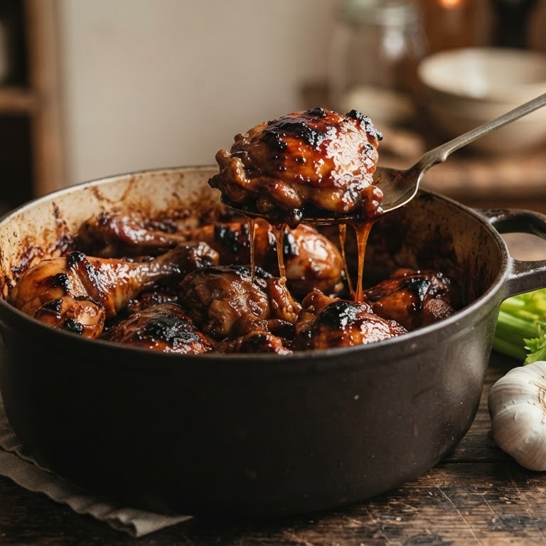 Droog gestoofd kip in gebakken suiker uit eigen keuken zonder soja recept