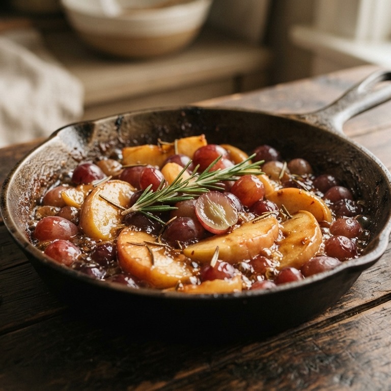 Druivenpannetje met honing en rozemarijn recept