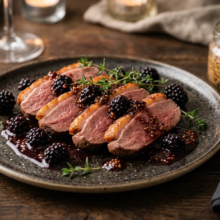 Eendenborst met bramensaus recept
