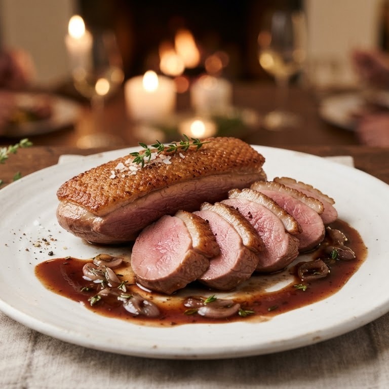 Eendenborst met portsaus recept