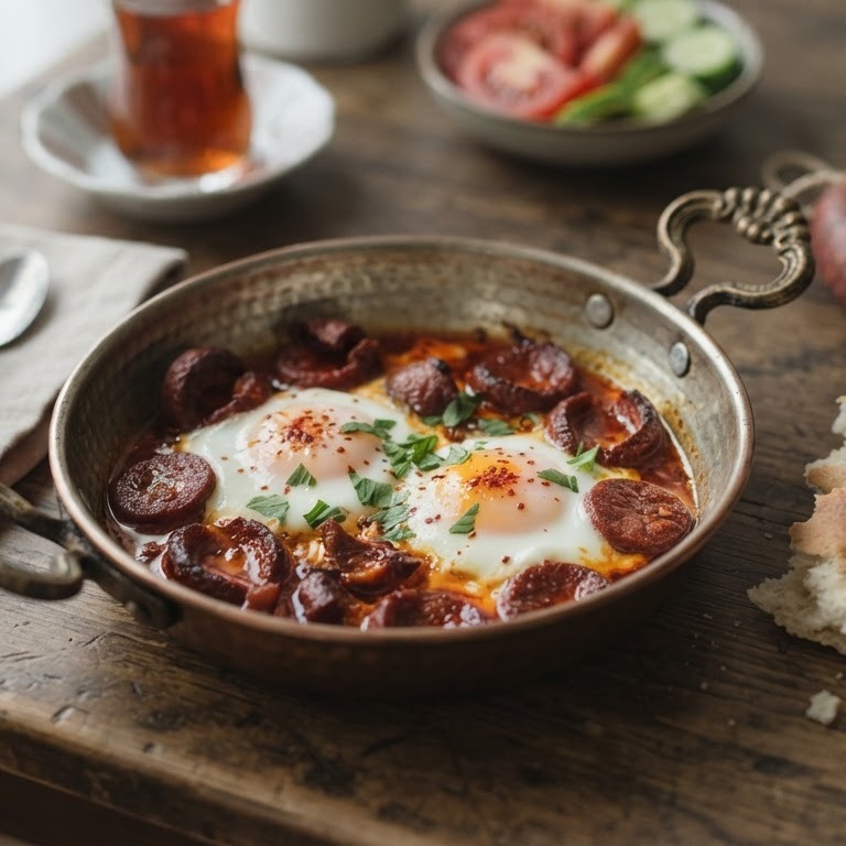 Ei met turkse worst (sucuk) recept