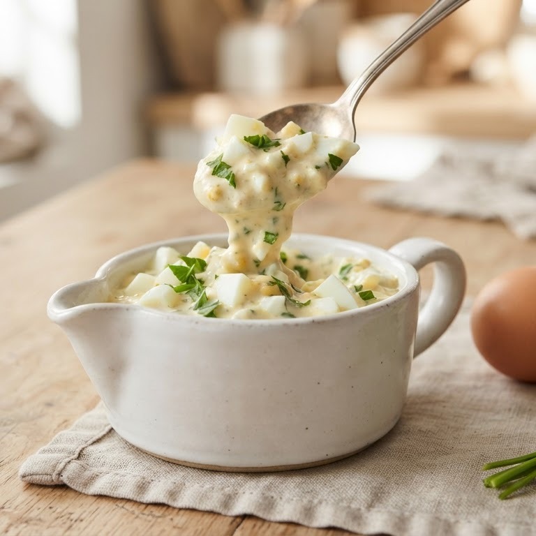 Ei-mosterd-peterseliesaus recept