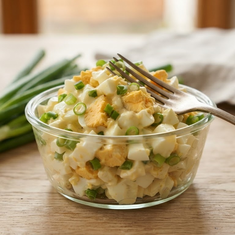 Ei salade met bosui recept