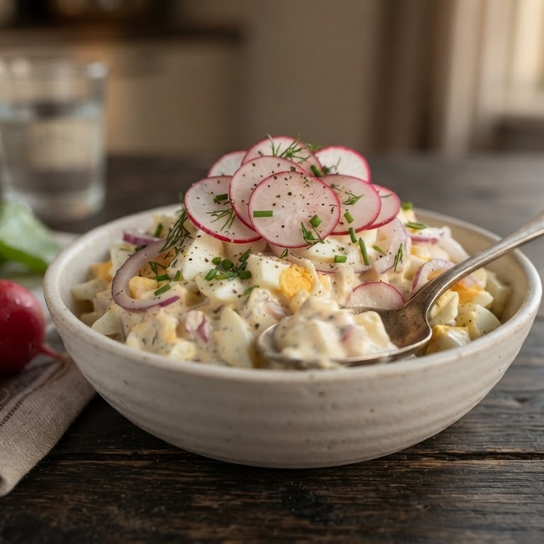 Ei-ui-radijs salade recept
