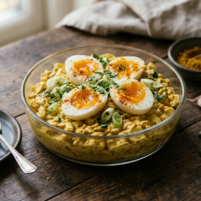 Eiersalade met kerriemassala recept