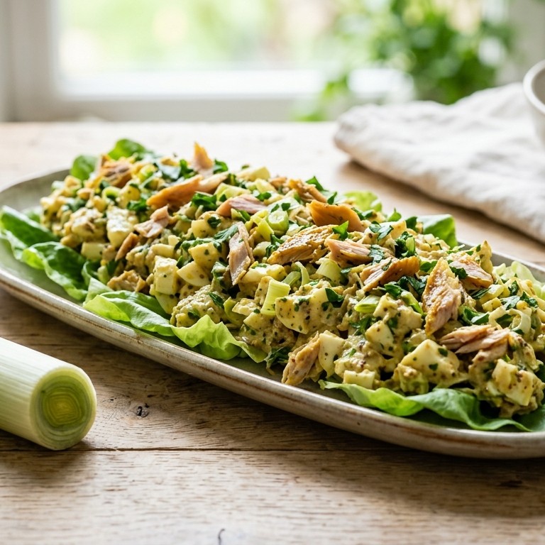 Eiersalade met makreel en  kruiden recept