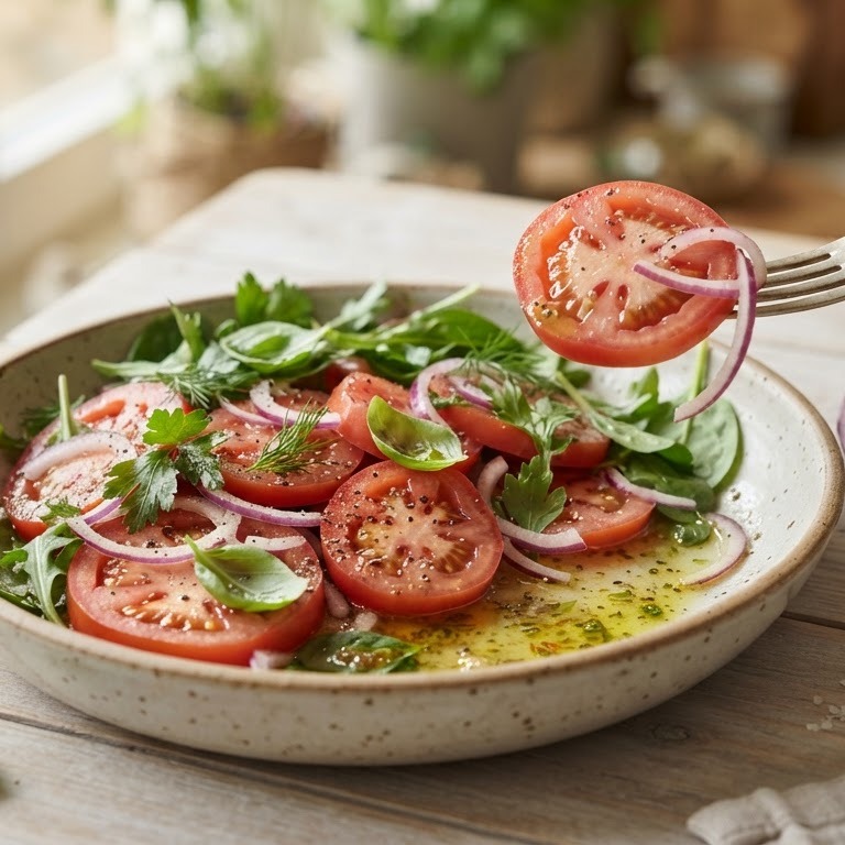 Eigen gemaakte tomatensalade recept