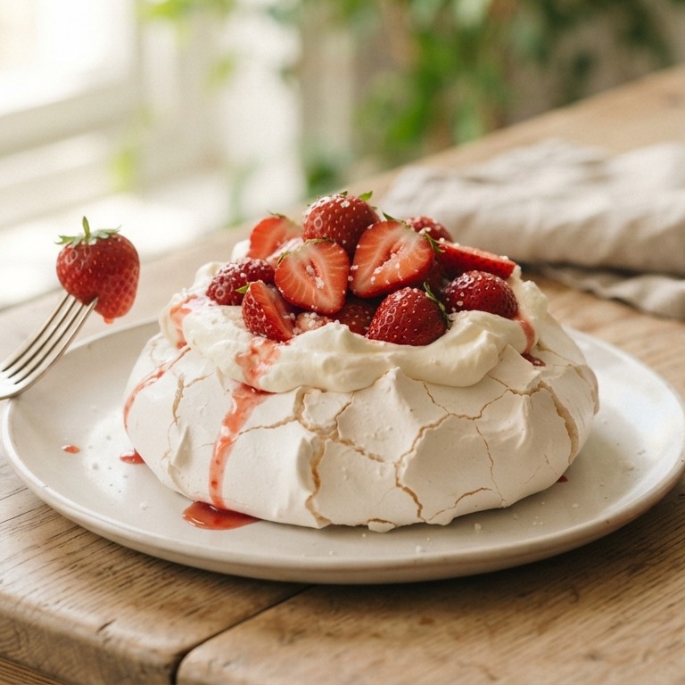 Eiwitschuim met aardbeien recept