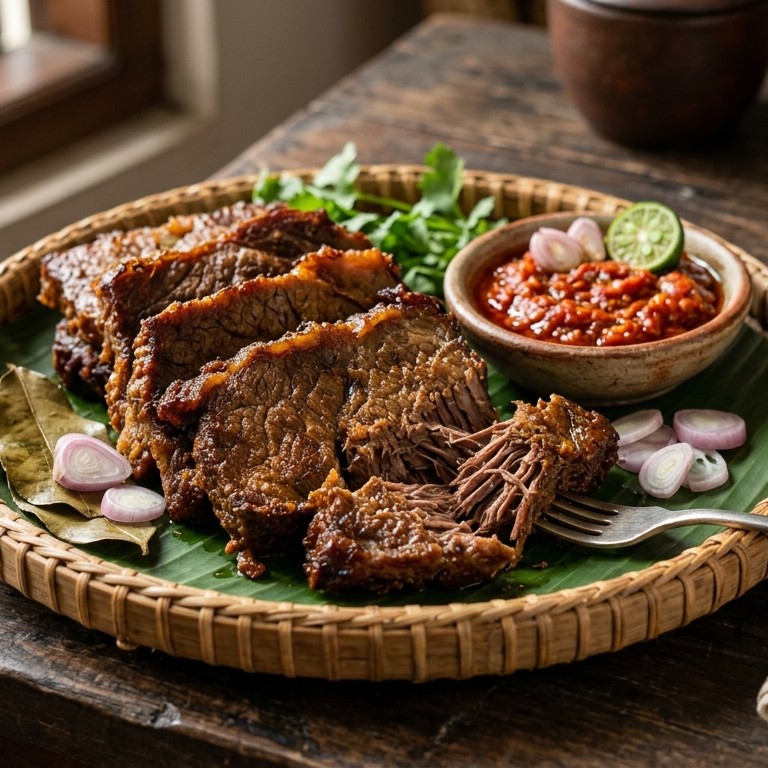 Empal daging (licht gekruid rundvlees) recept